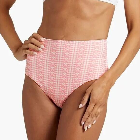 LEMLEM Lola Stretch Jacquard High Rise Girly Bikini Briefs Pink Bow Small - Picture 6 of 7